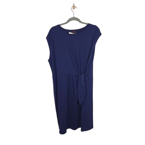 Shiela‎ Rose Short Sleeve Side Tie Jersey Dress in Navy Blue - Size 2X - Picture 1 of 8